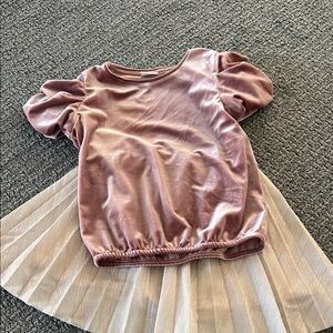 Zara Kids Mauve Velvet Puff Sleeve Top